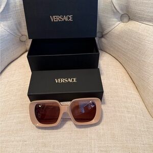 Versace Tan Sunglasses with Dark Lenses